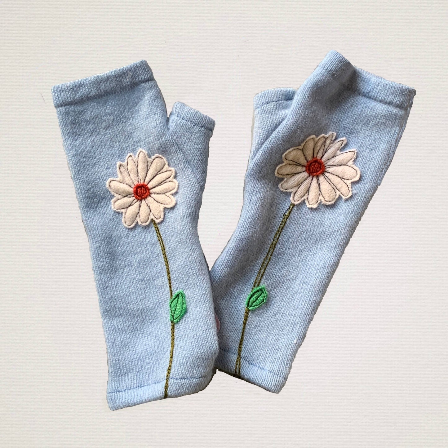 Fingerless Cashmere Gloves-Daisy