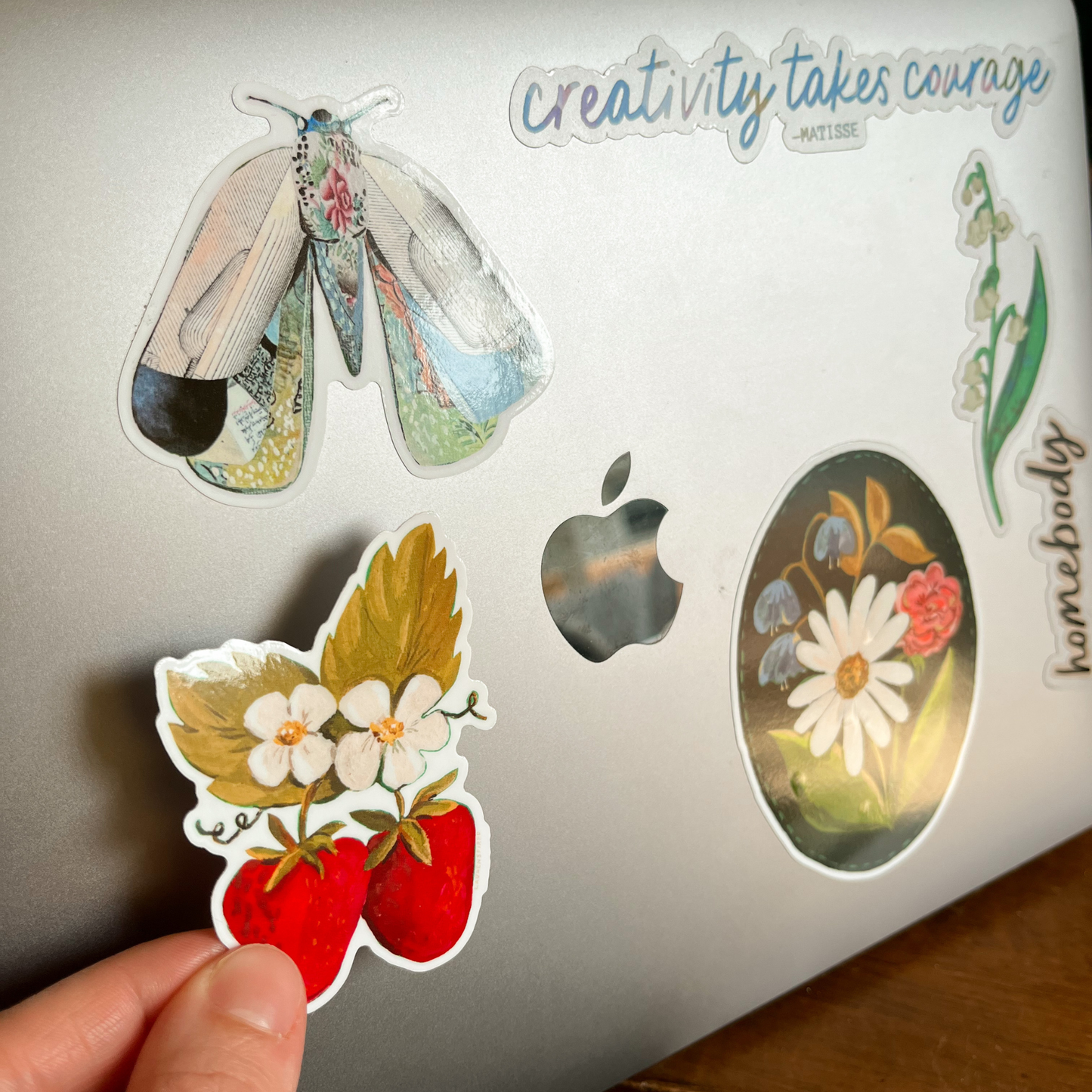 Vintage Inspired Strawberry Vinyl Stickers, Strawberries