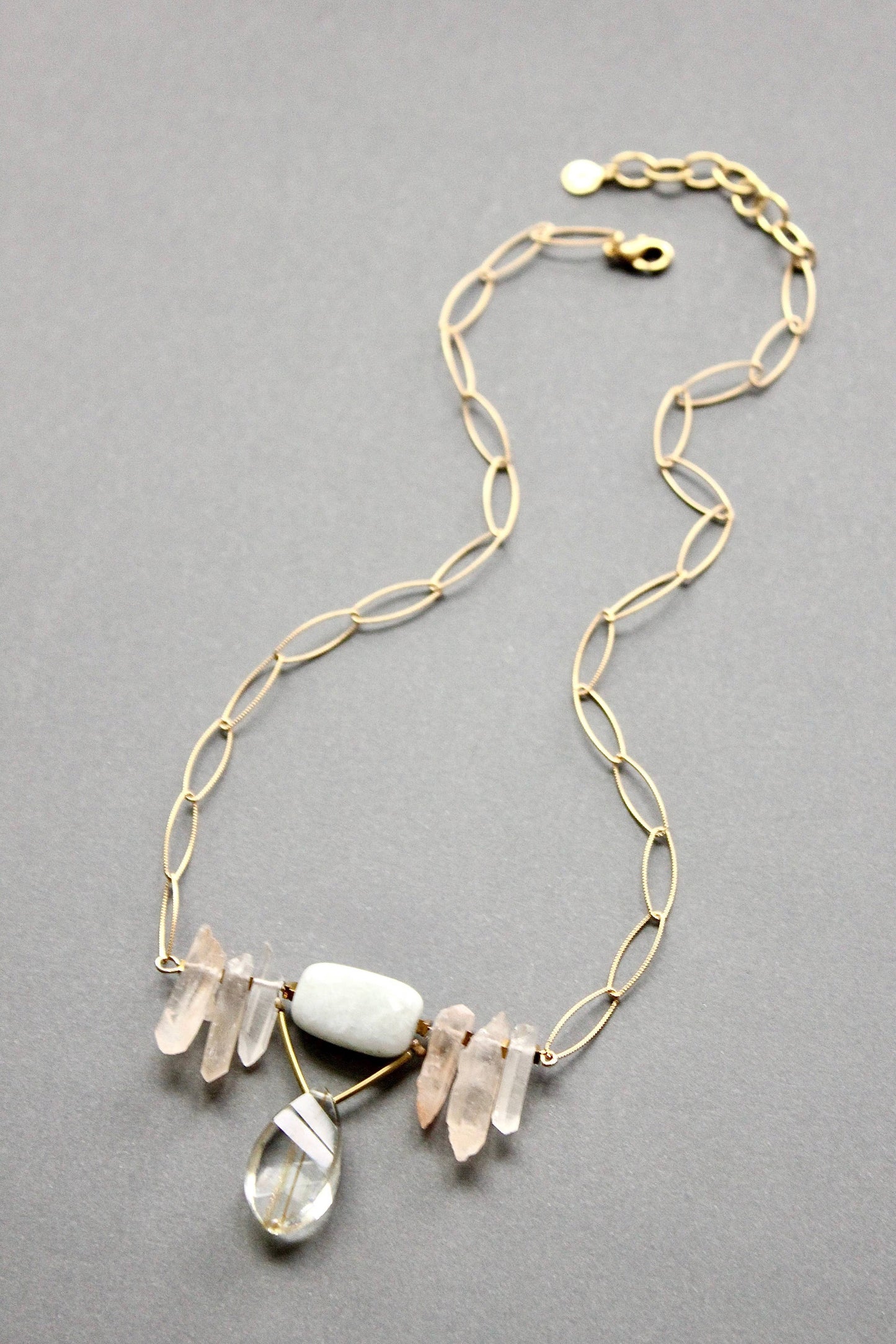 ISL518 Quartz geometric pendant necklace