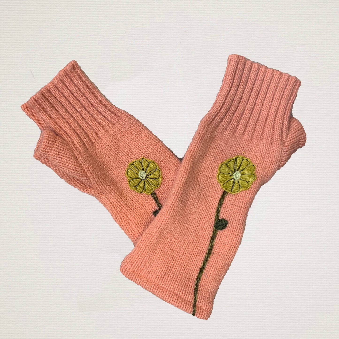 Fingerless Cashmere Gloves-Daisy