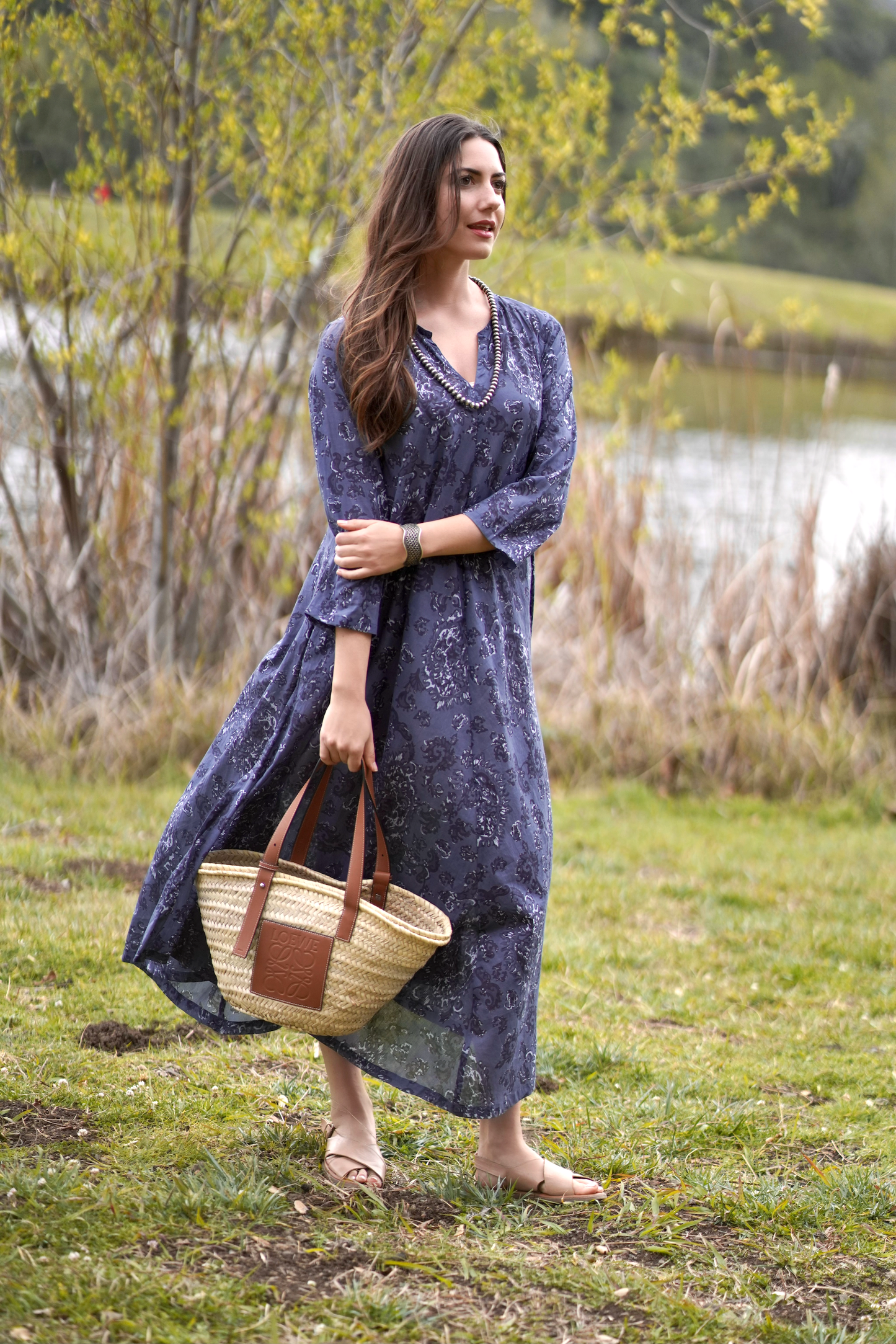 Calypso Dandelion Dress Navy