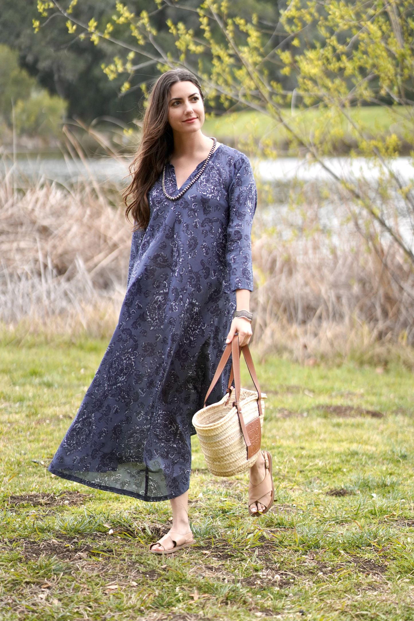 Calypso Dandelion Dress Navy