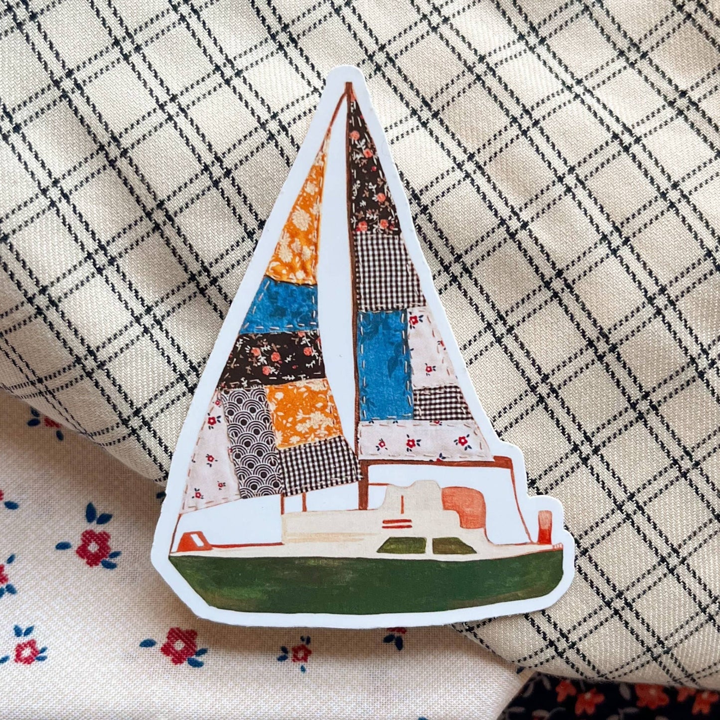 Sailboat Vinyl Sticker, Boat Sticker, Nautical Stickers