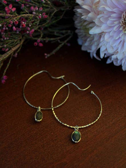 Labradorite Hoops