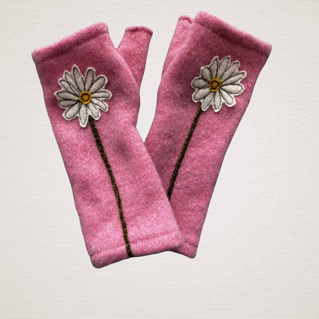 Fingerless Cashmere Gloves-Daisy