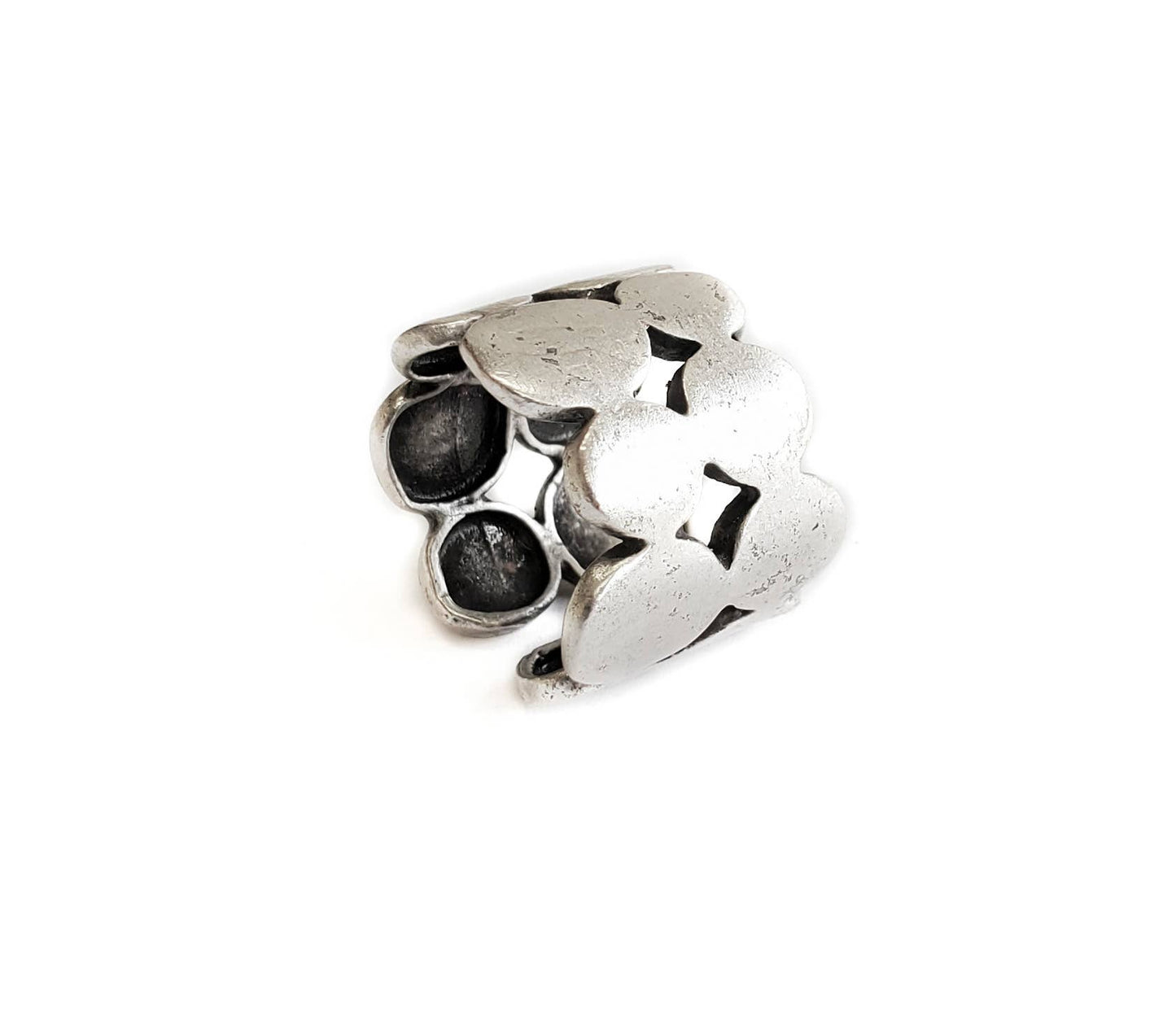 Handmade Brass Ring In Silver Plated - NR6830