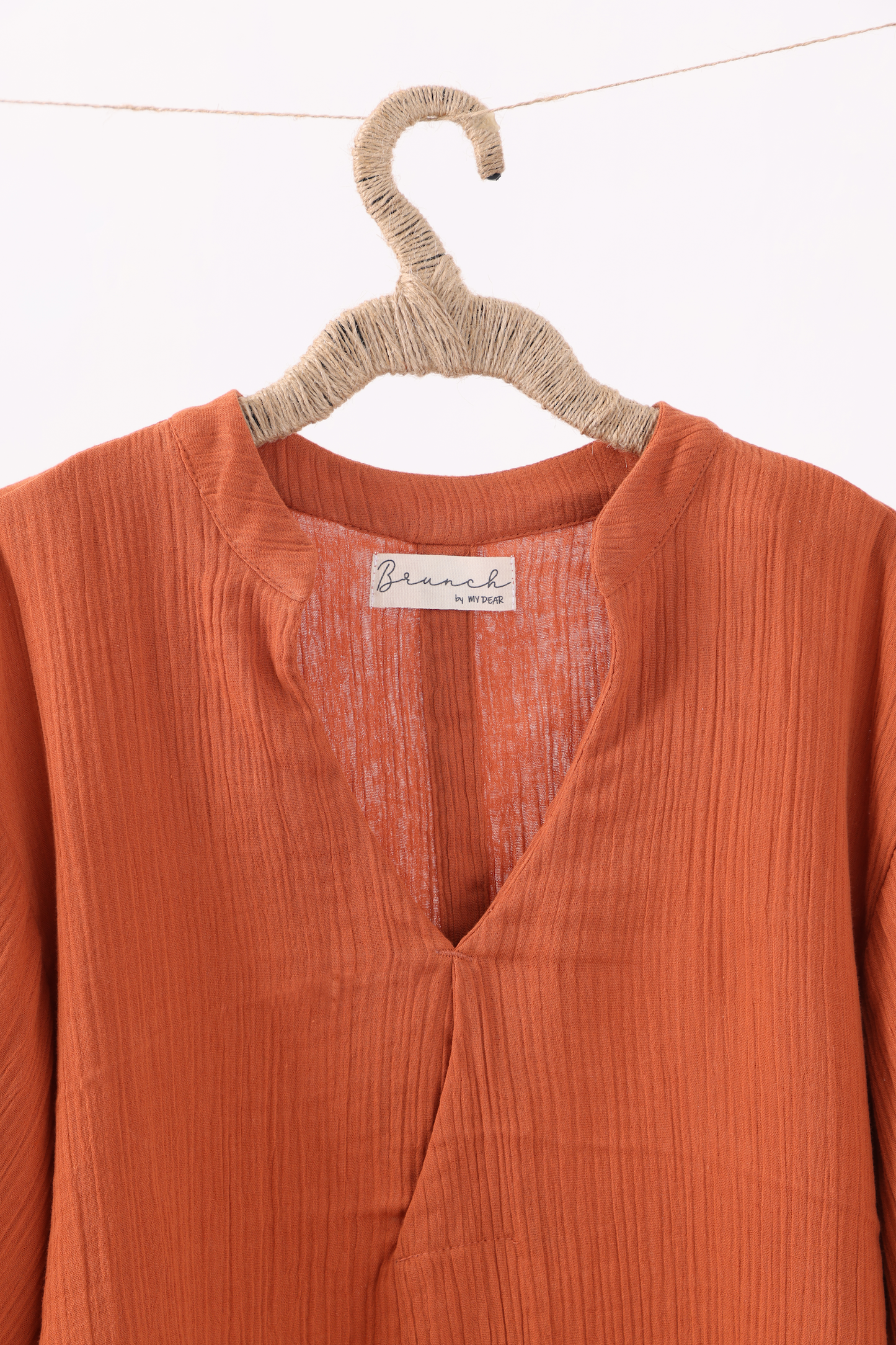 Effortless double gauze Cotton top (Burnt Orange)