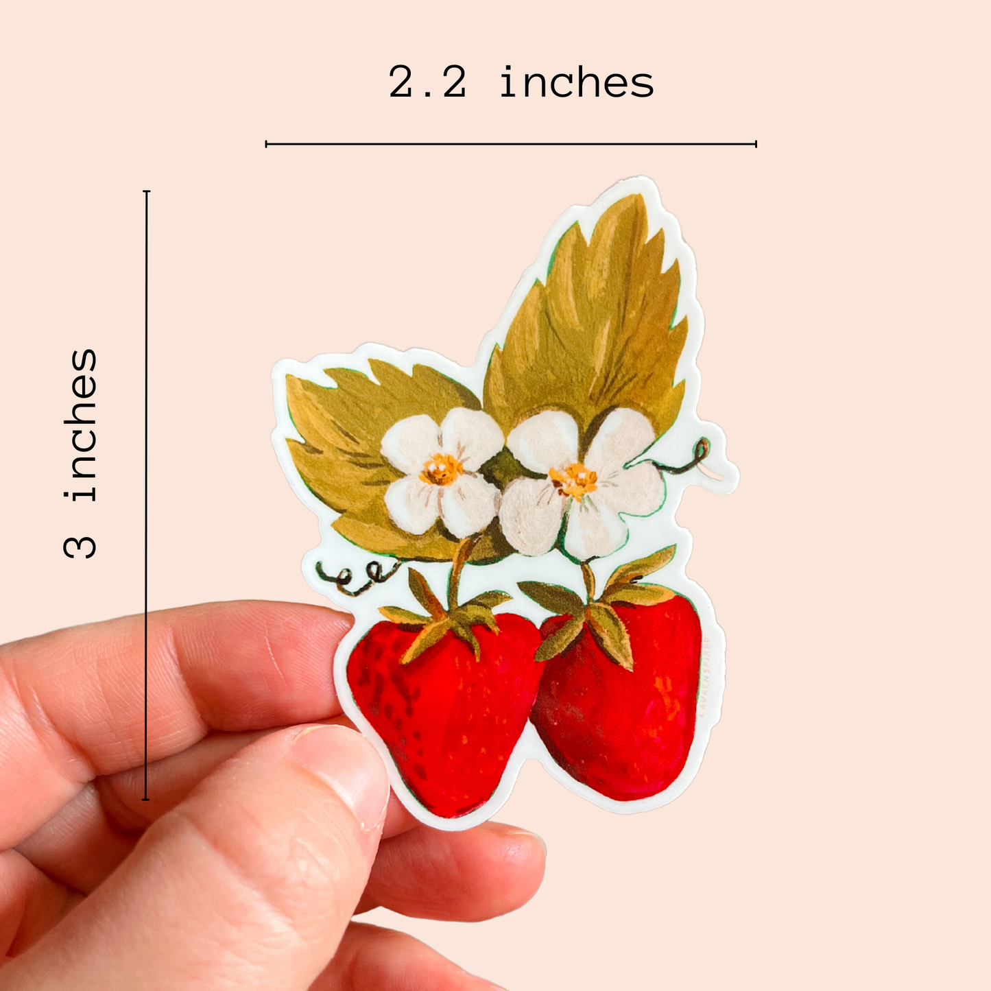 Vintage Inspired Strawberry Vinyl Stickers, Strawberries