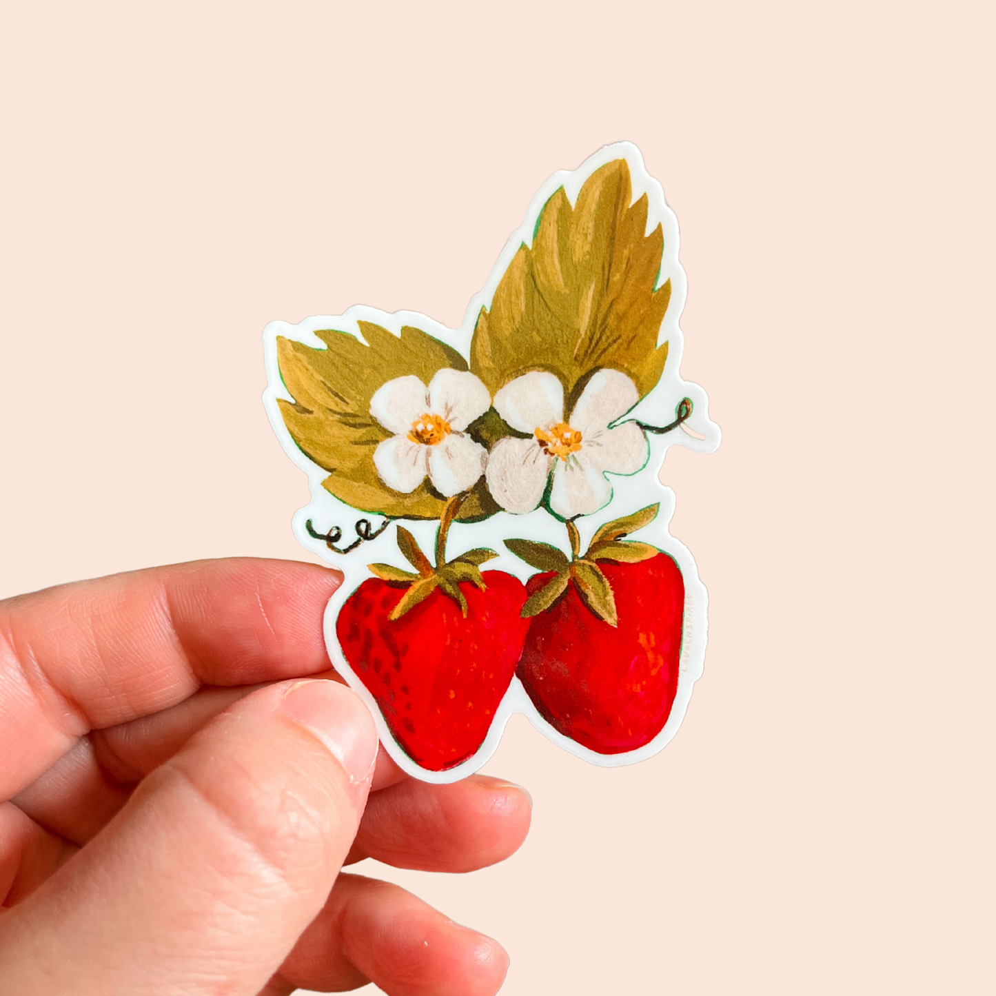 Vintage Inspired Strawberry Vinyl Stickers, Strawberries