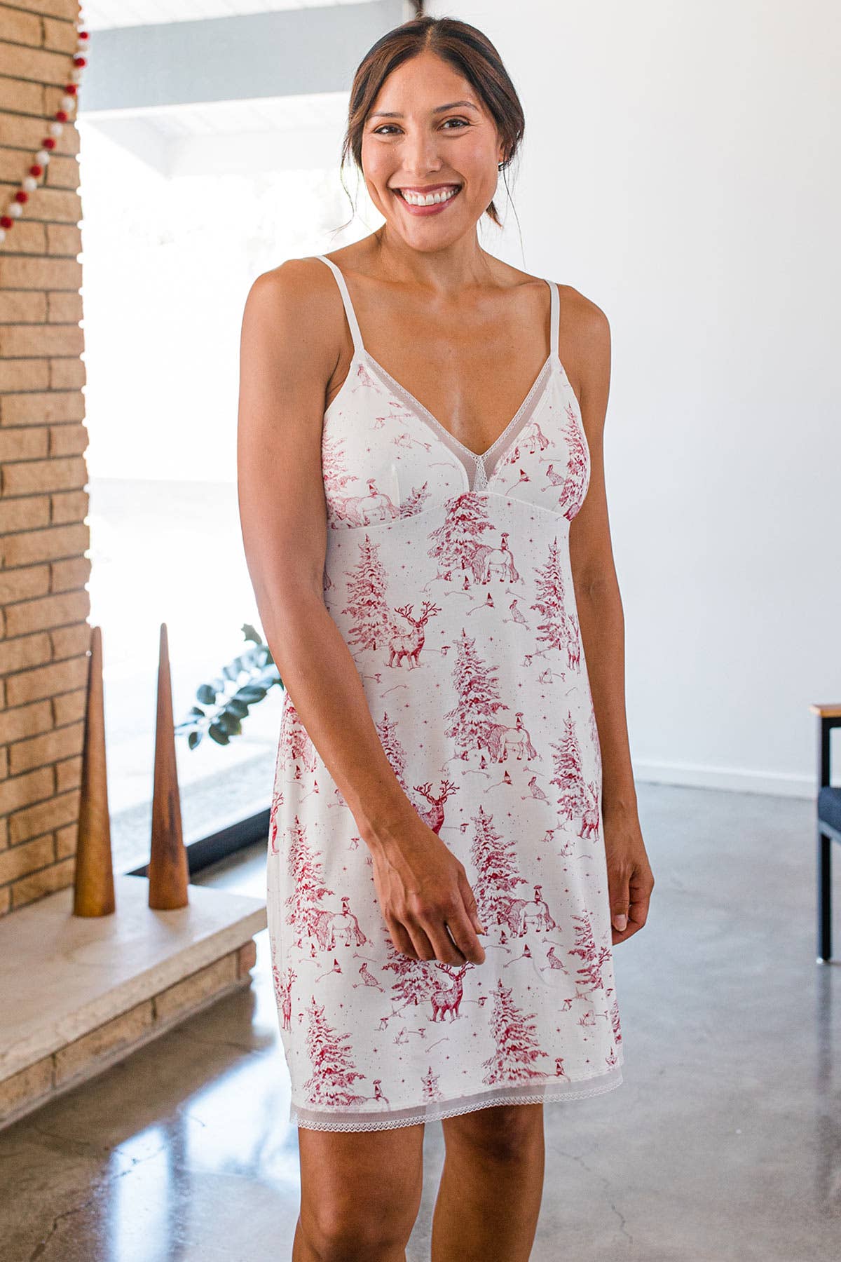 Holiday Iris - Lace Bamboo Nightgown