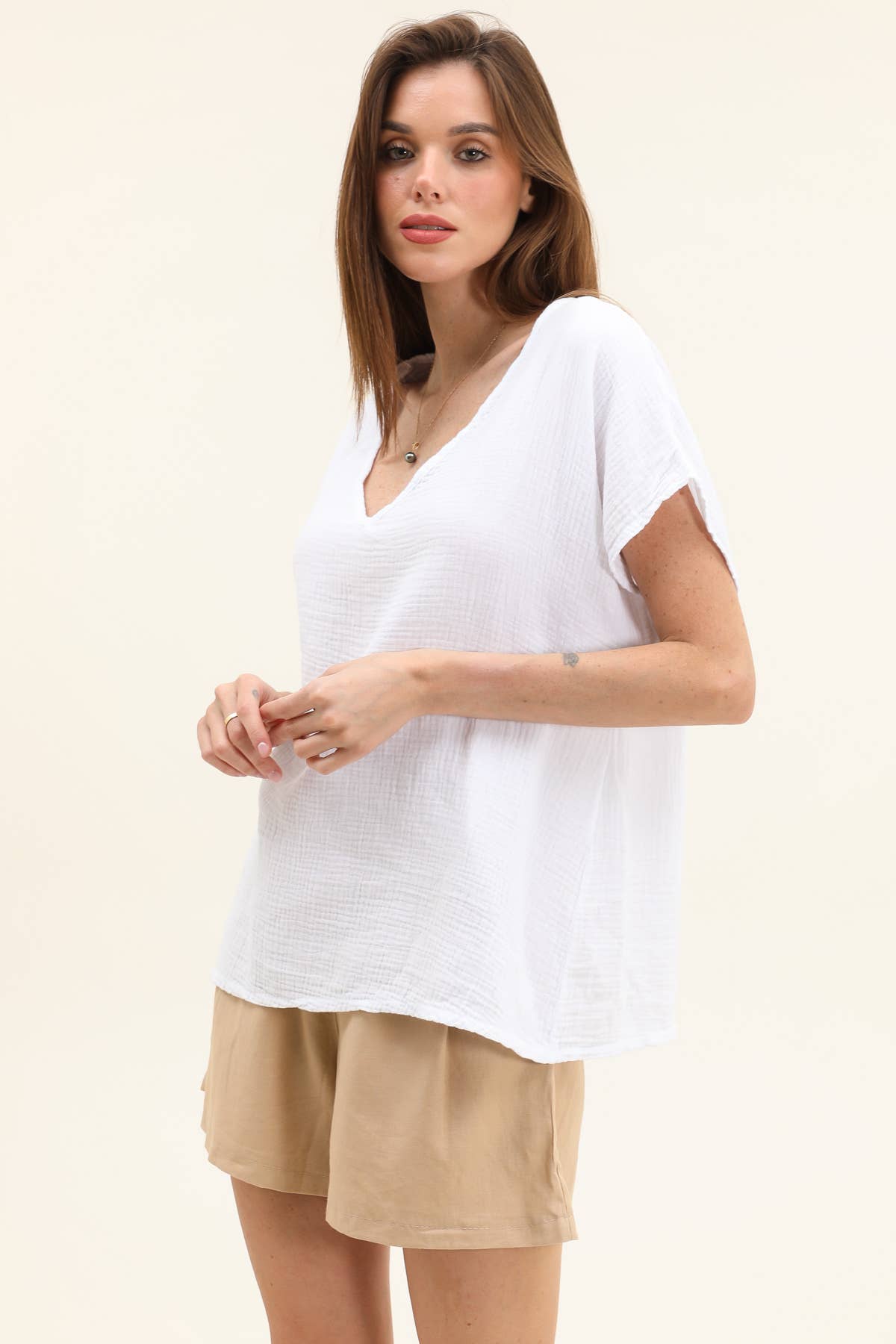 #5237 cotton gauze T-shirt