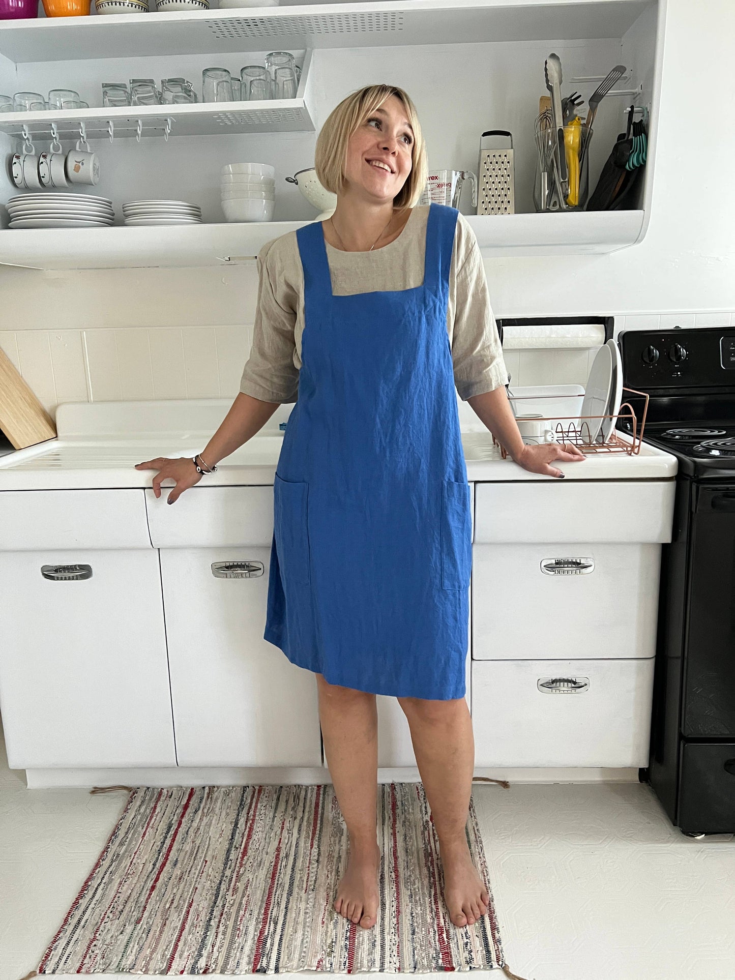 Linen Pinafore ( Japanese Apron)