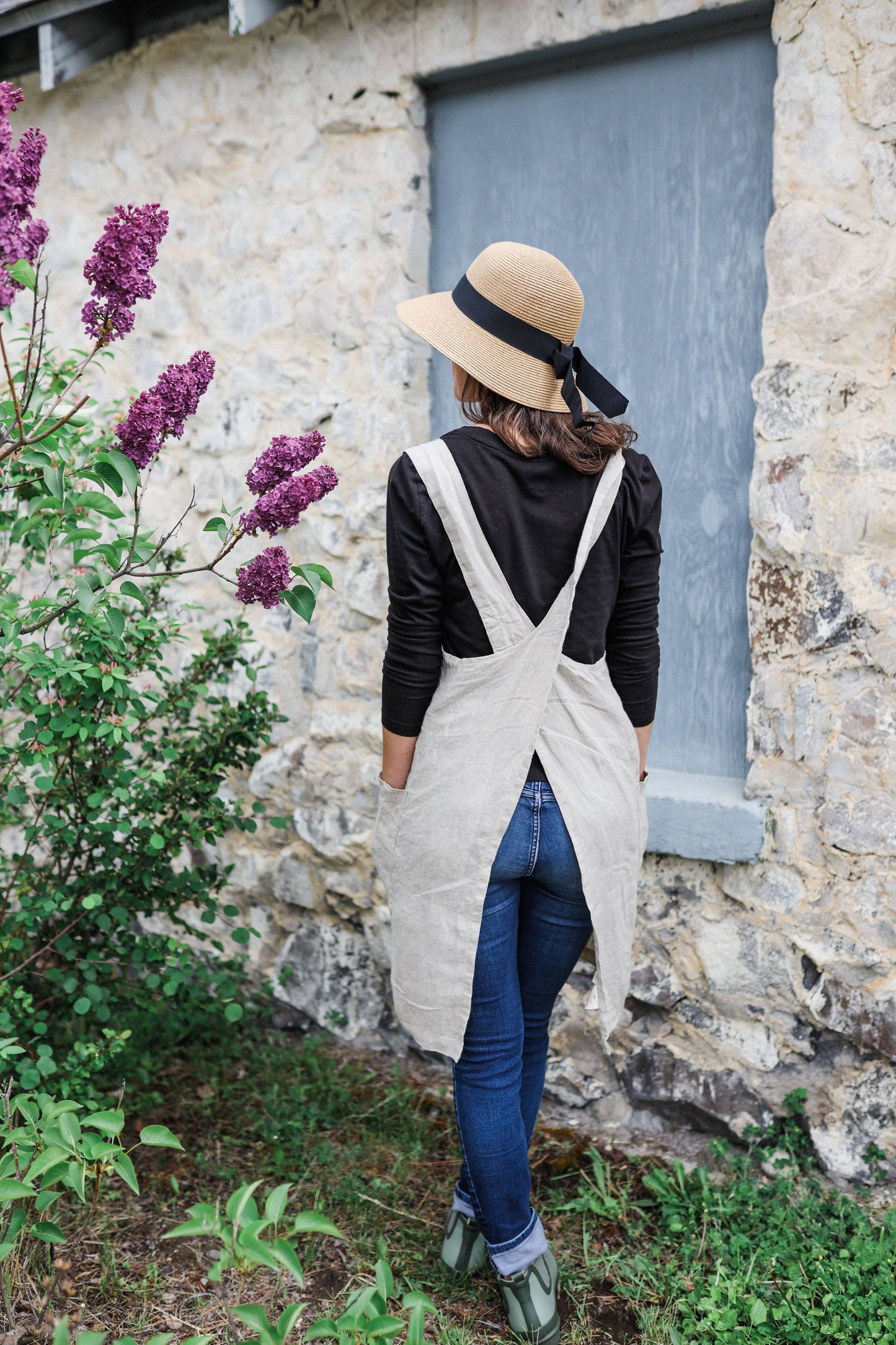 Linen Pinafore ( Japanese Apron)