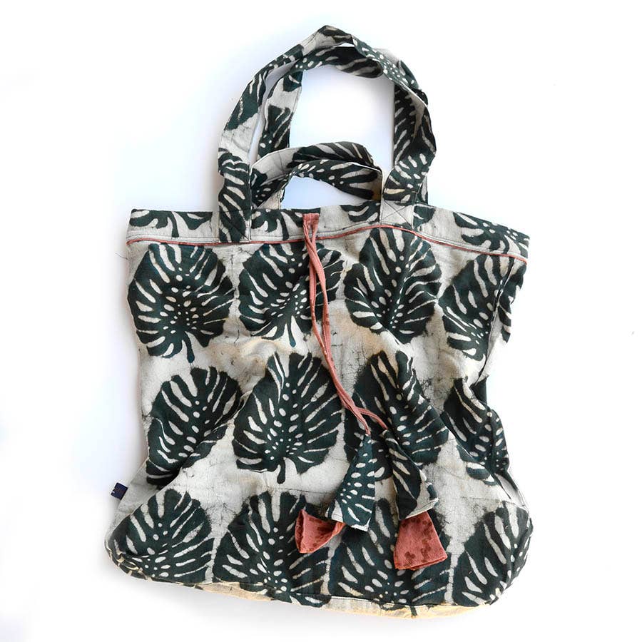 Large Organic Cotton Blockprinted Bag - Jungle 2.0