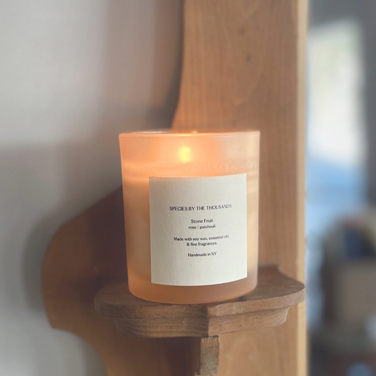 Stone Fruit, Rose + Patchouli Handcrafted Scented Soy Candle