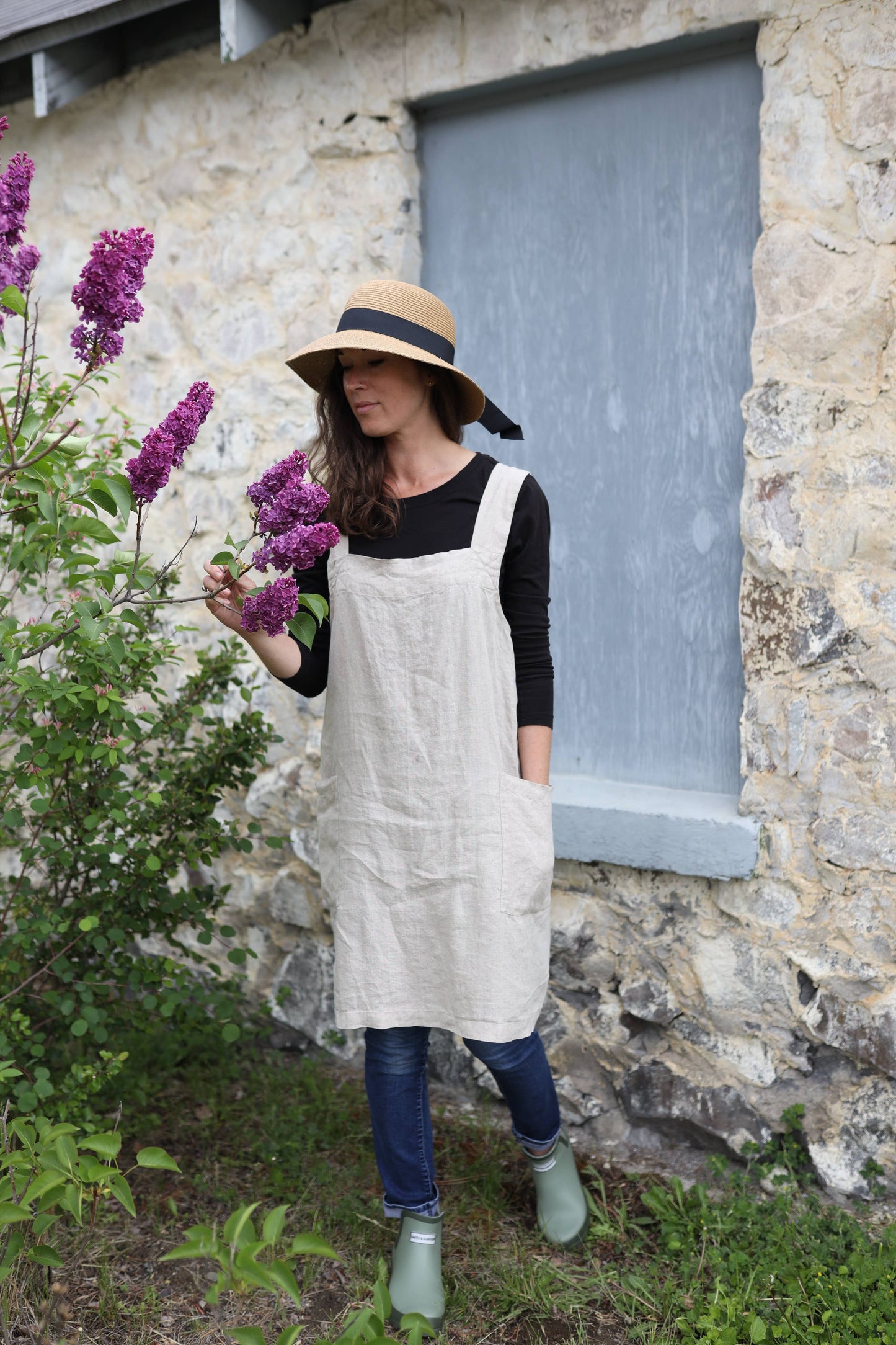 Linen Pinafore ( Japanese Apron)