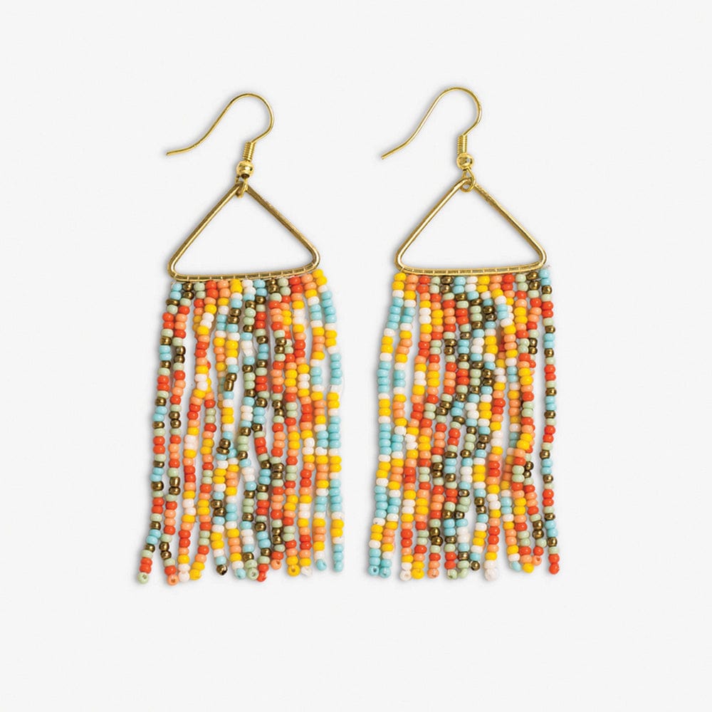 Whitney Wavy Beaded Fringe Earrings Amalfi